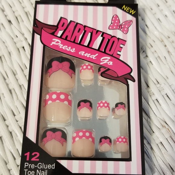 Minnie Mouse Press On Toe Nails New - Picture 1 of 3